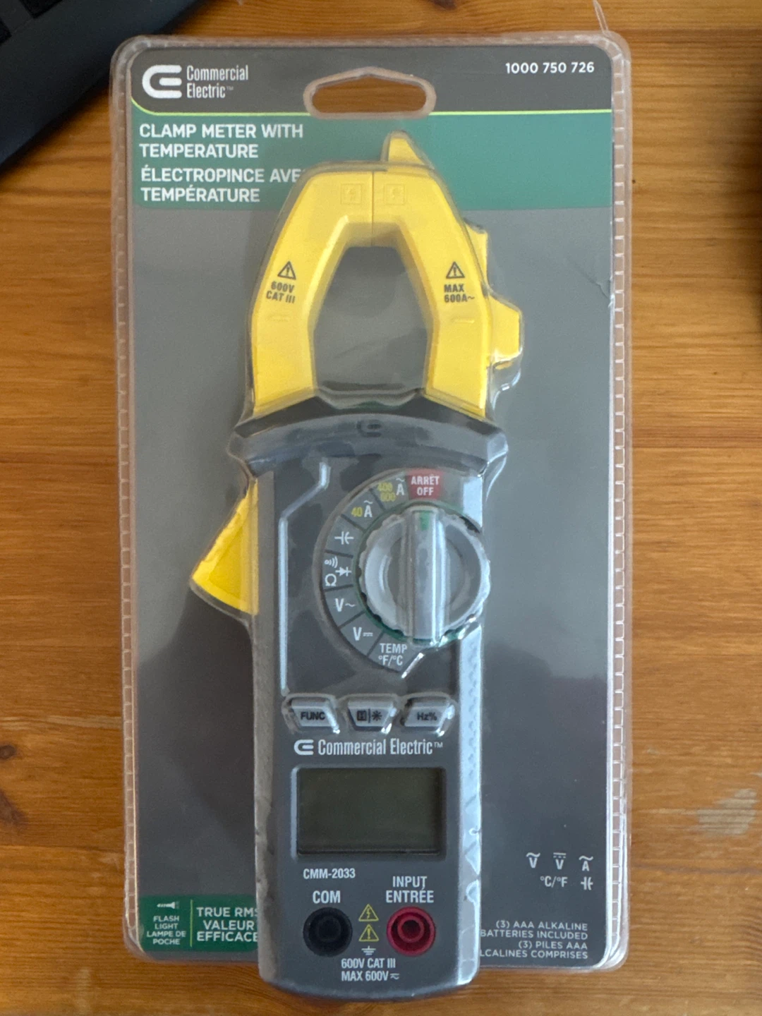 Commercial Electric Clamp Meter with Temperature CMM-2033