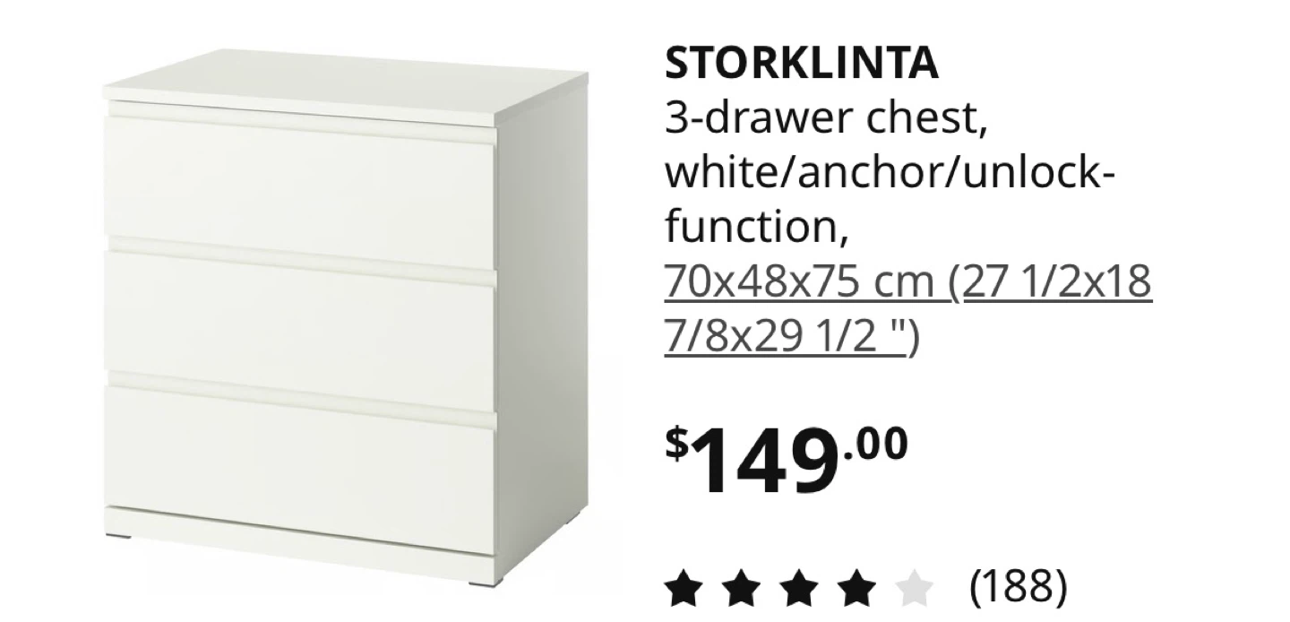 IKEA STORKLINTA Dresser - photo 2