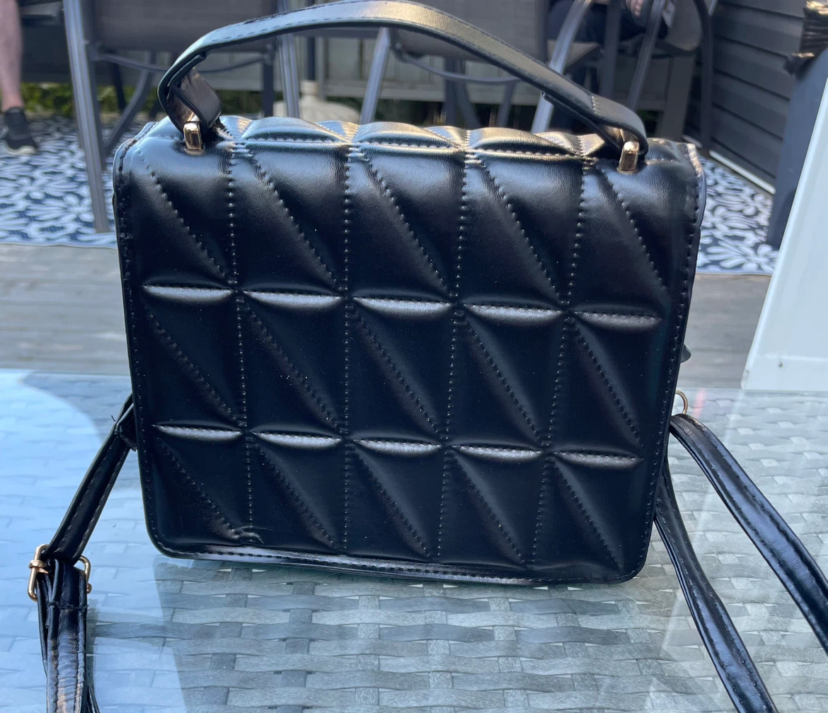Brand New Woman’s Black Quilted Handbag with Chain Detail - photo 3