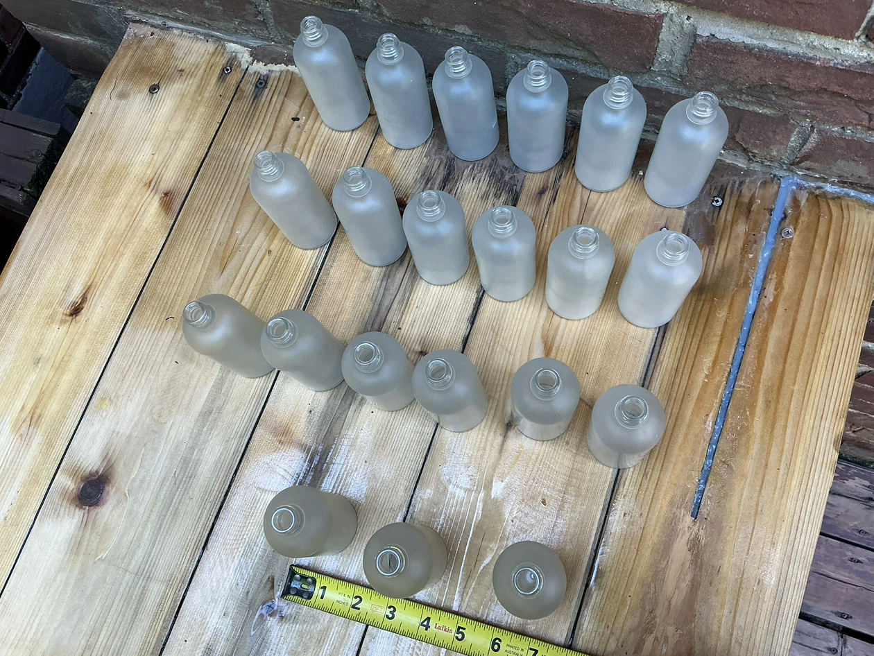 Lot of 21 New Frosted Glass Dropper Bottles ! - photo 3