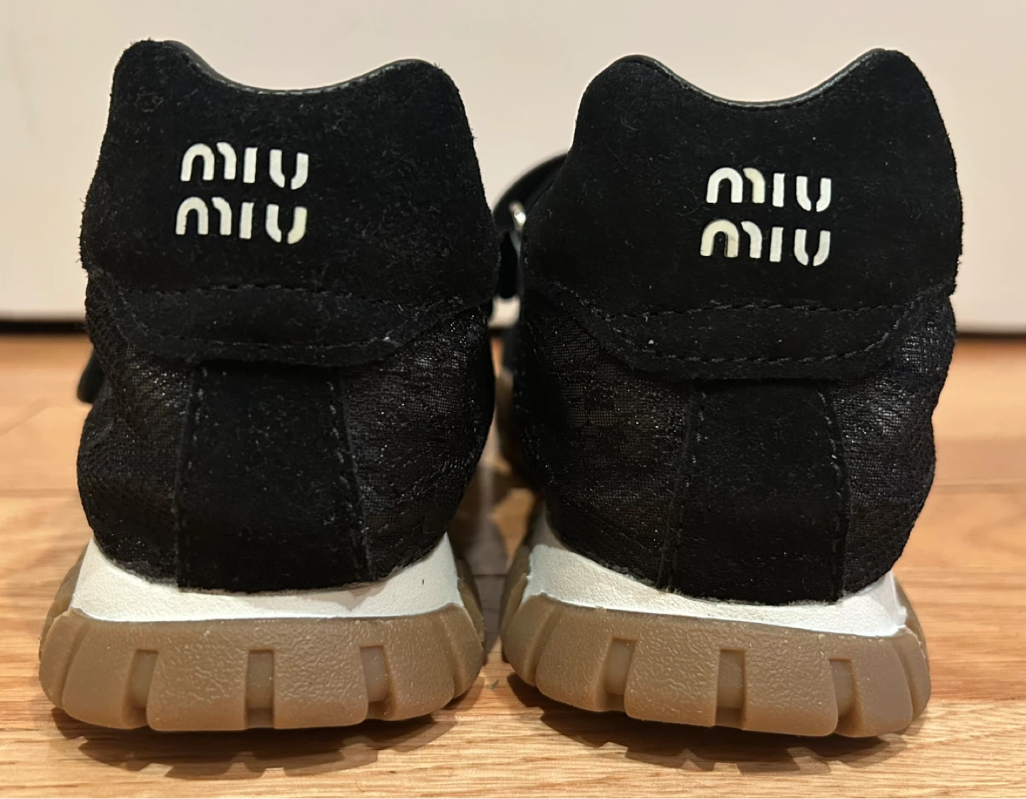 Miu Miu Black Lace Mary Jane Flats Made in Italy - photo 4