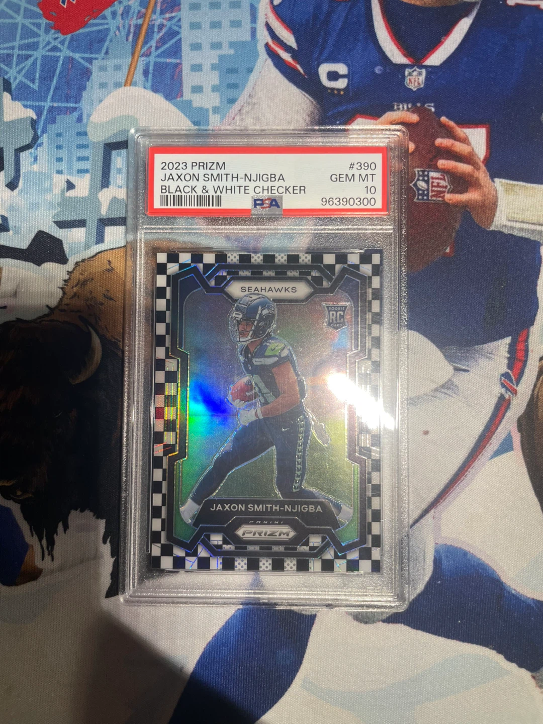 2023 Prizm Jaxon Smith-Njigba Black & White Checker RC Card