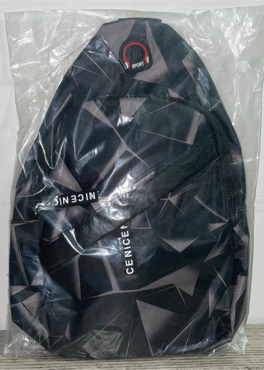 Black geometric Patter Chest Bag