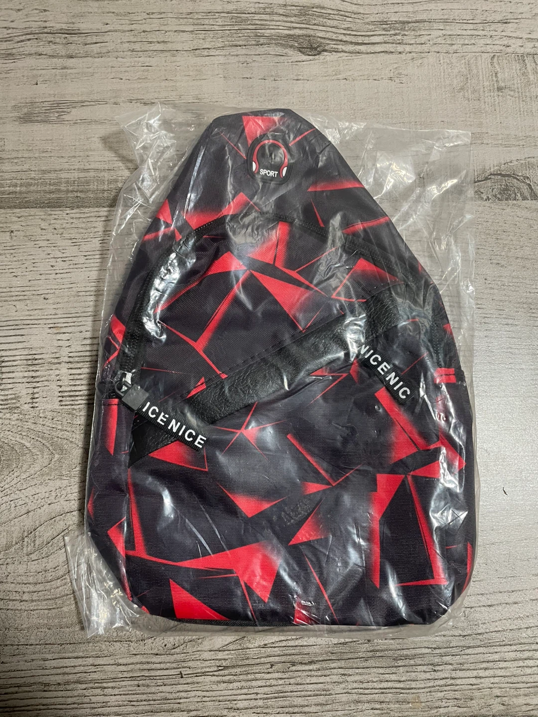 New Black and Red Geometric Sling Bag - photo 3