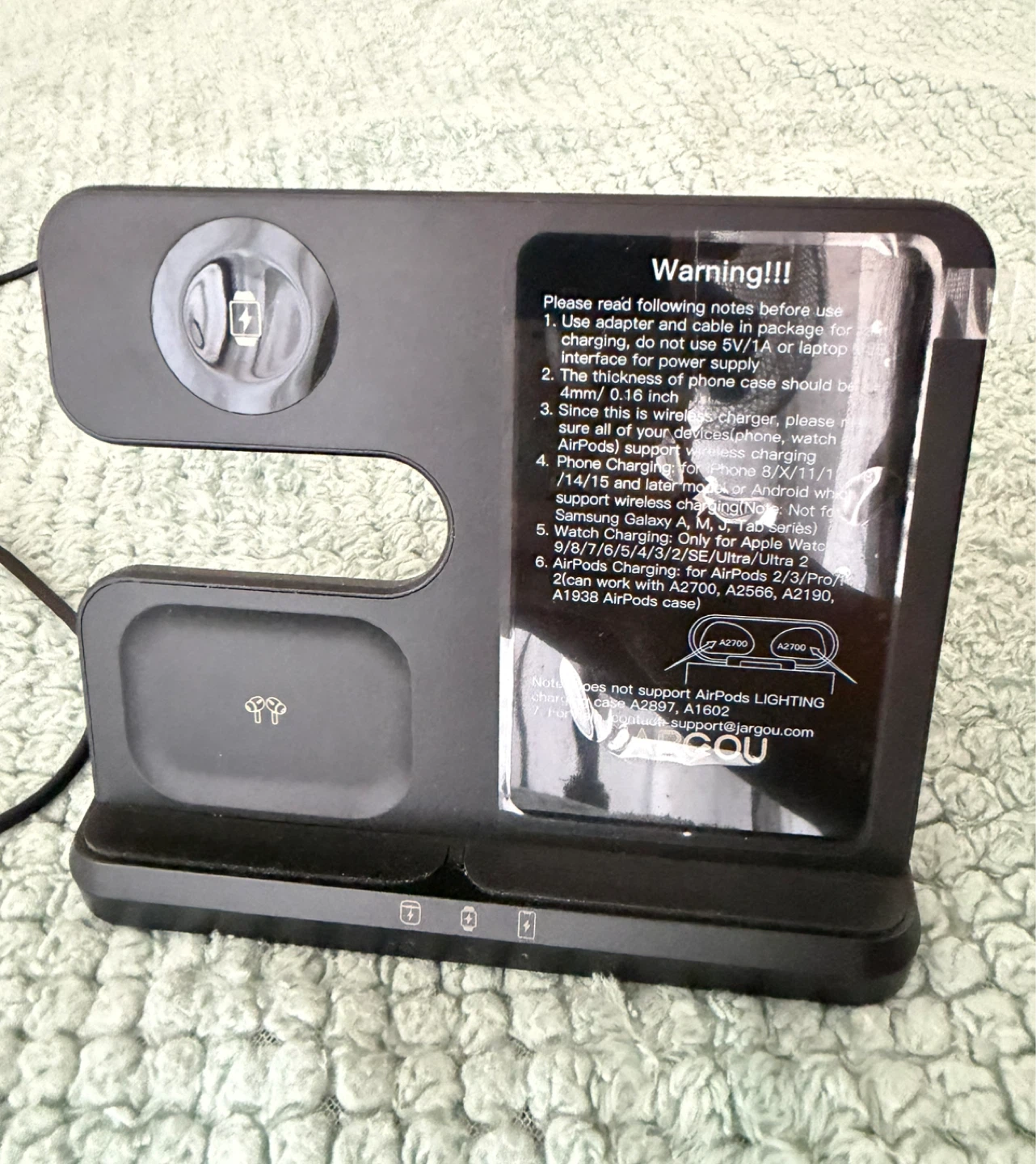 3 in 1 Wireless Charger station for iPhone, AirPods, Apple Watch