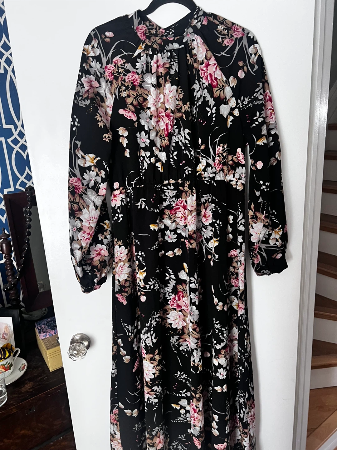 SHEIN Black Floral Maxi Dress XL