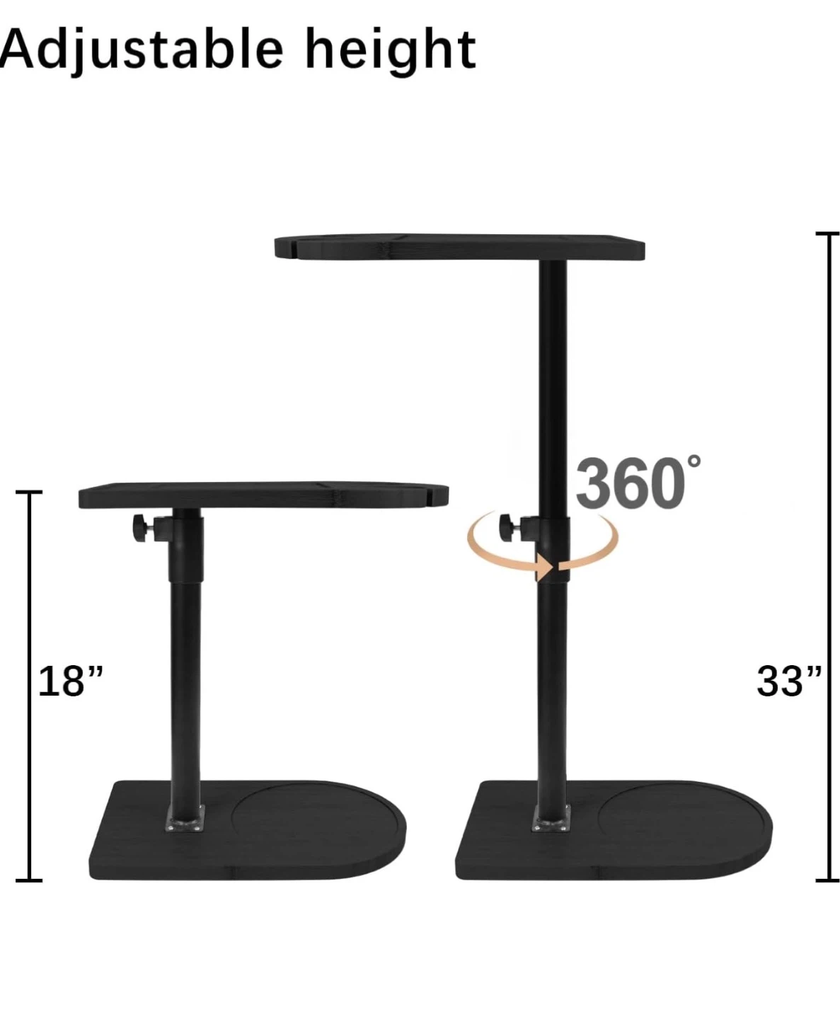Adjustable Height Side Table with Cup Holder - photo 5