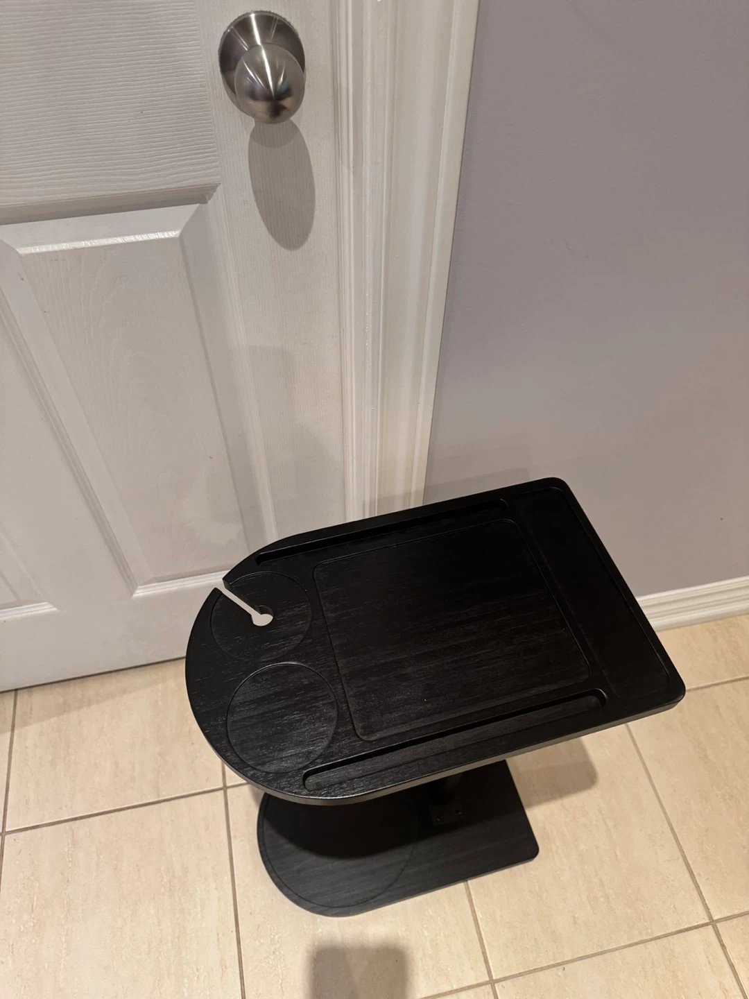 Adjustable Height Side Table with Cup Holder - photo 2