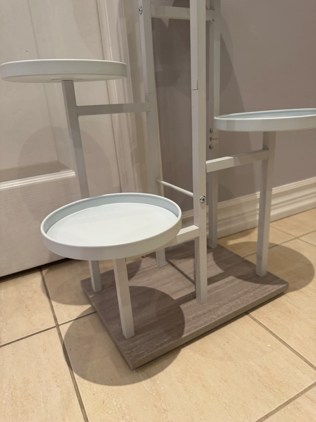 White Metal Plant Stand - photo 3