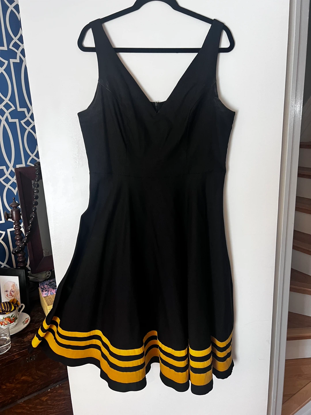 Rebel Love Clothing Black & Yellow Striped Dress XL