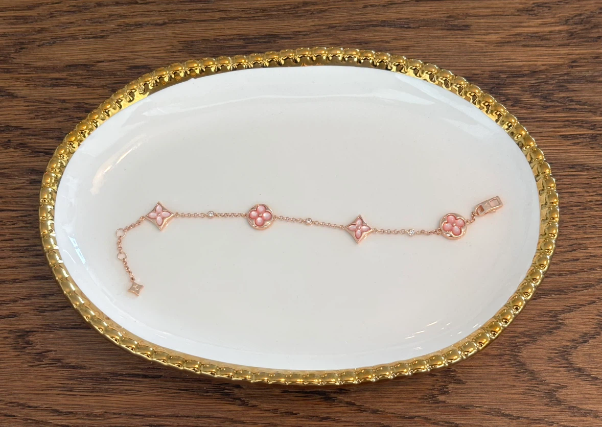 Pink fritillaria bracelet