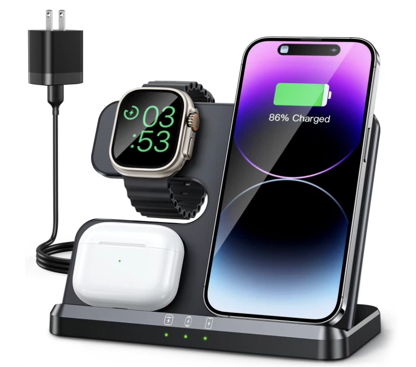 3 in 1 Wireless Charger station for iPhone, AirPods, Apple Watch - photo 2