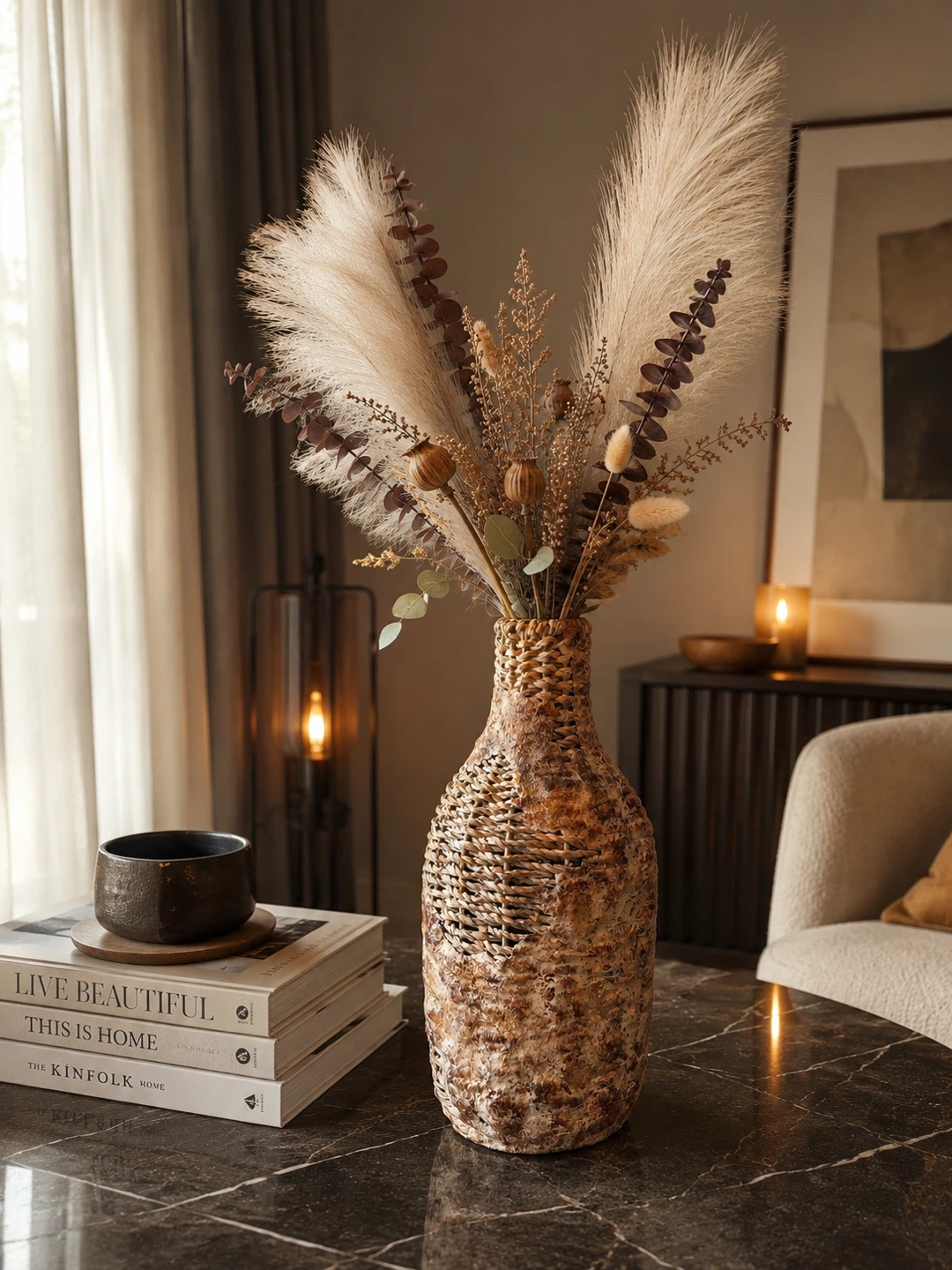 Handmade Textured Woven Bottle Vase