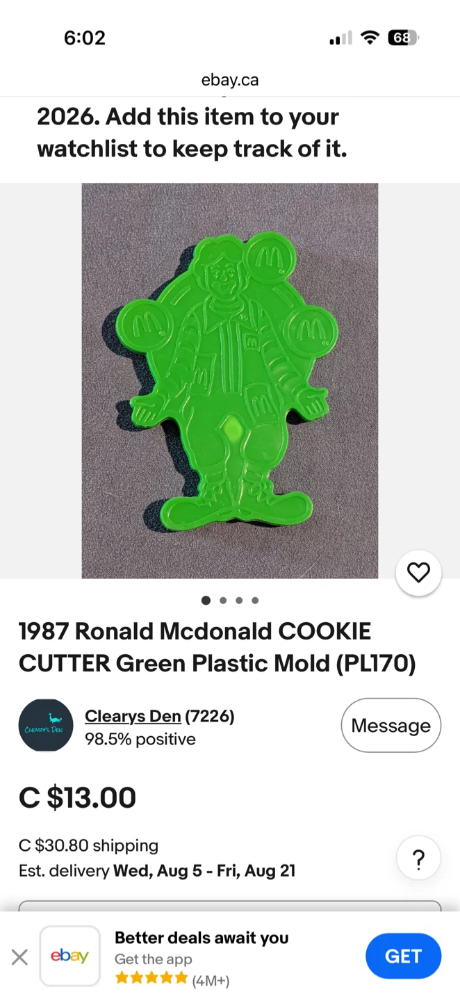 Vintage 1987 Ronald McDonald Cookie Cutter - photo 4