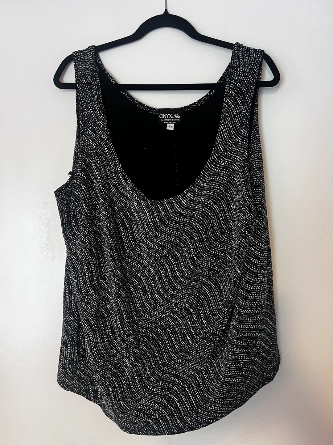 ONXY Nite By Wendye Chaitin Black Sparkle Tank Top 3X