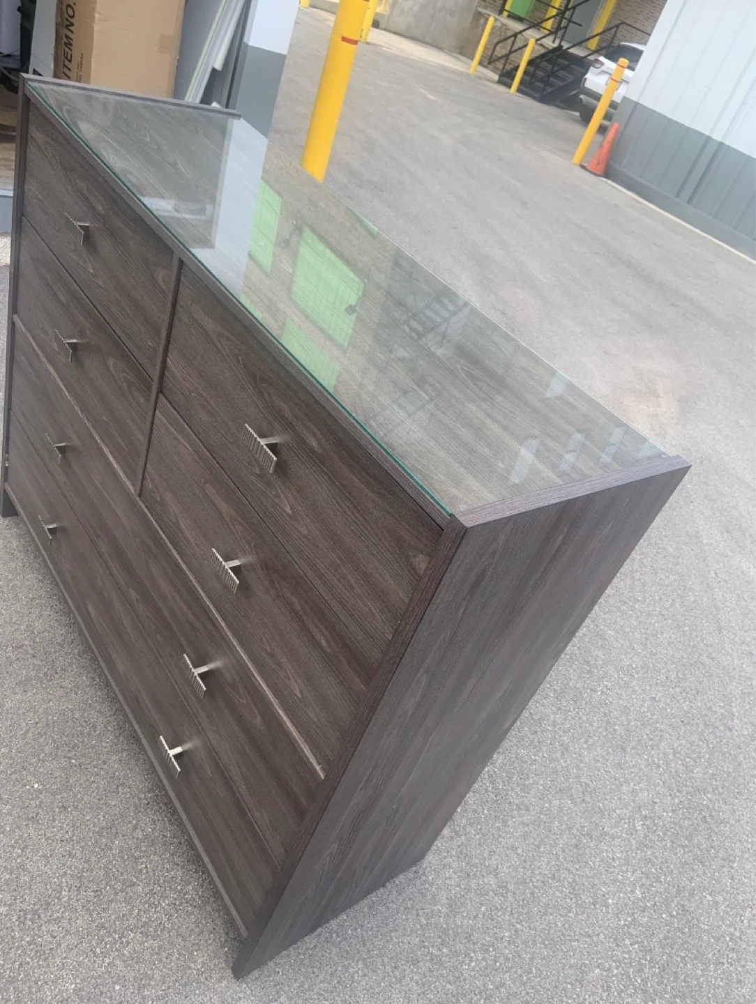 Dark Wood Dresser with Glass Top - photo 3