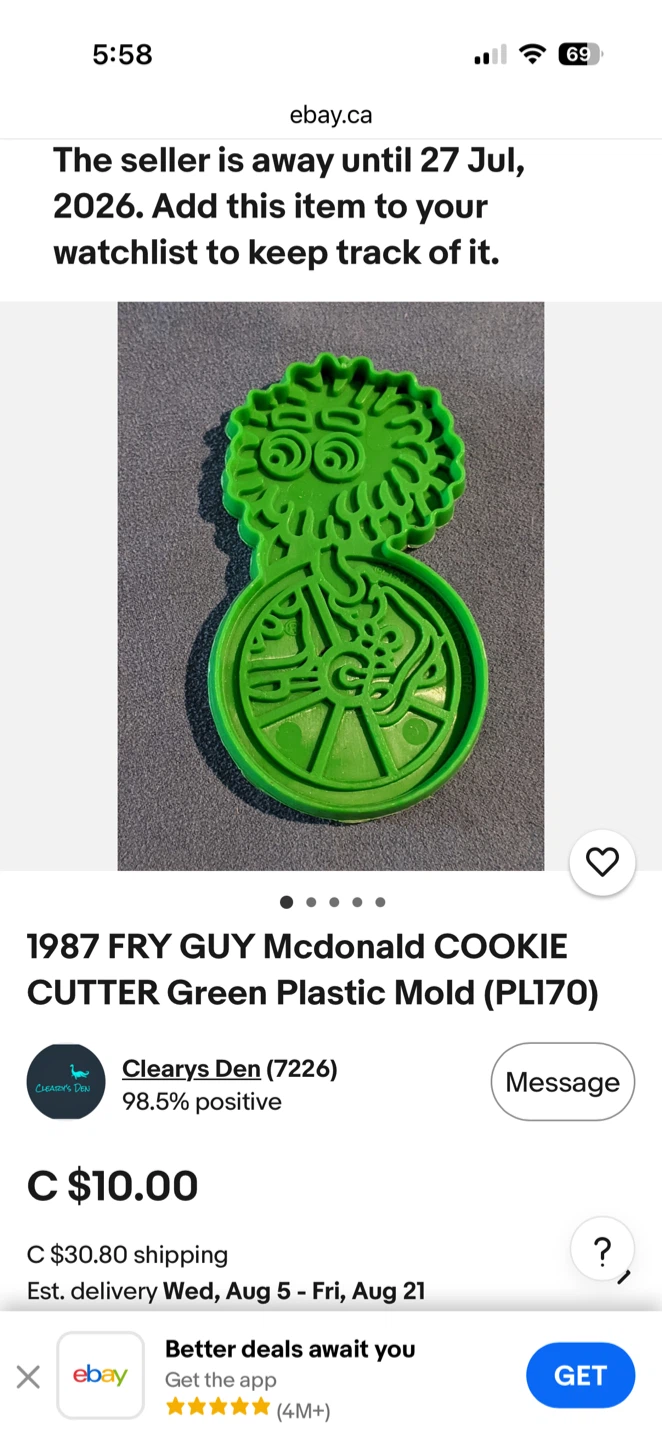 Vintage 1987 McDonald's Fry Guy Cookie Cutter - photo 4