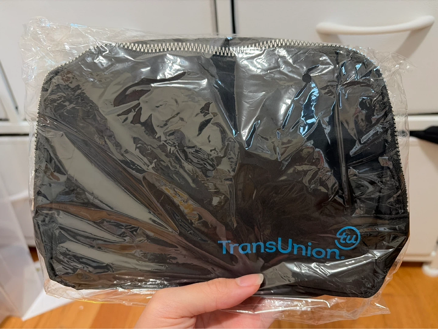 TransUnion Black Zippered Pouch