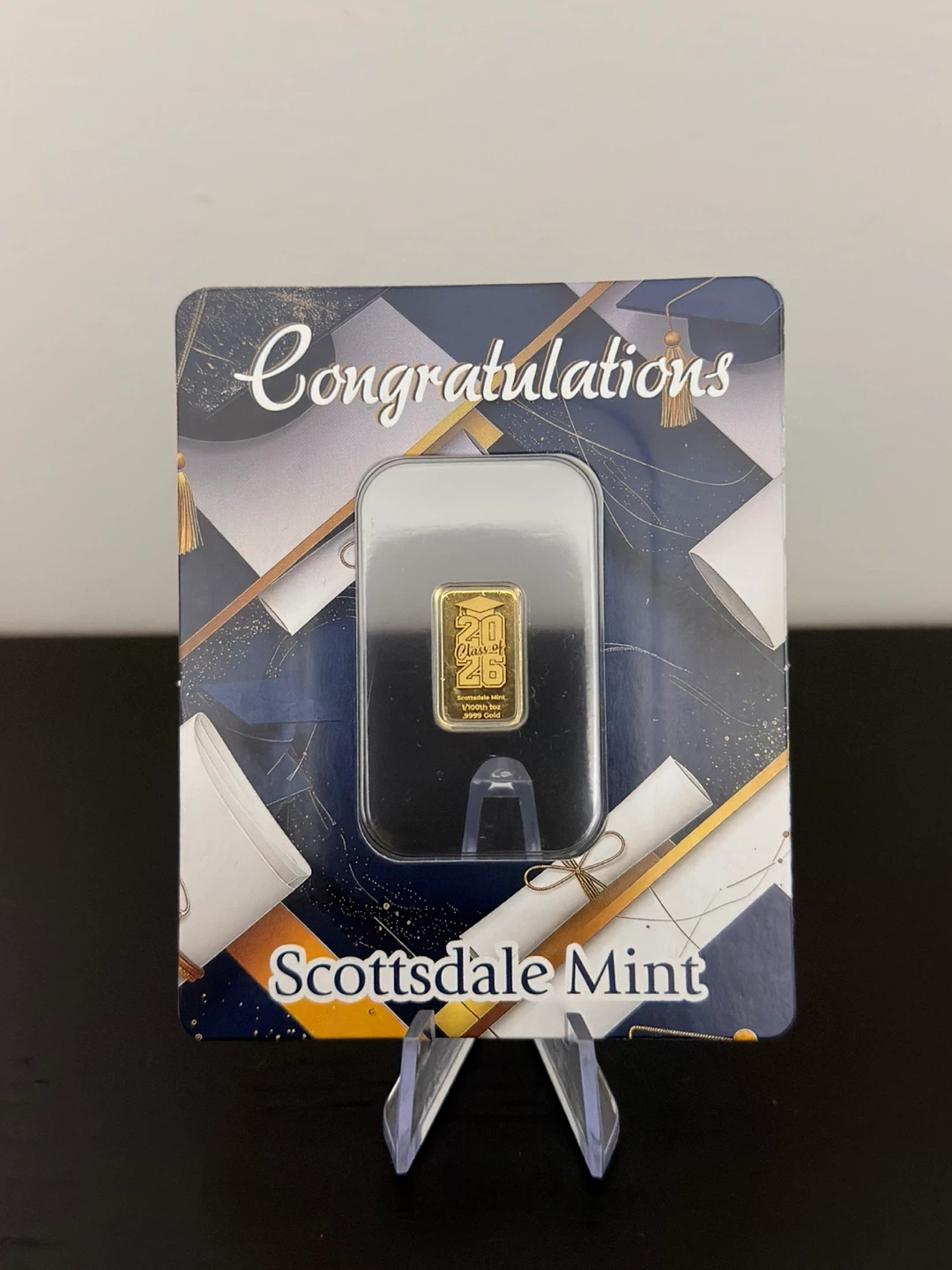 Scottsdale Mint 1/100 oz Gold Bar Class of 2026 - photo 2