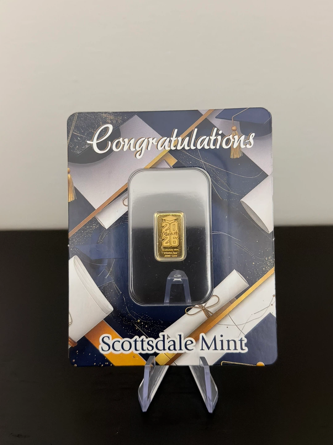 Scottsdale Mint 1/100 oz Gold Bar Class of 2026 - photo 3