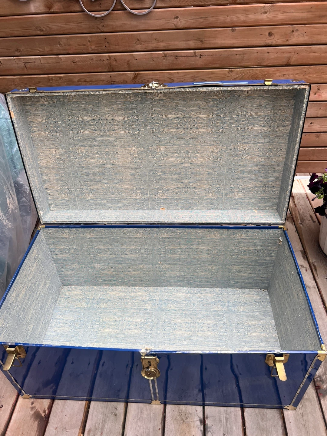 2 Blue Vintage Storage Trunks - photo 4