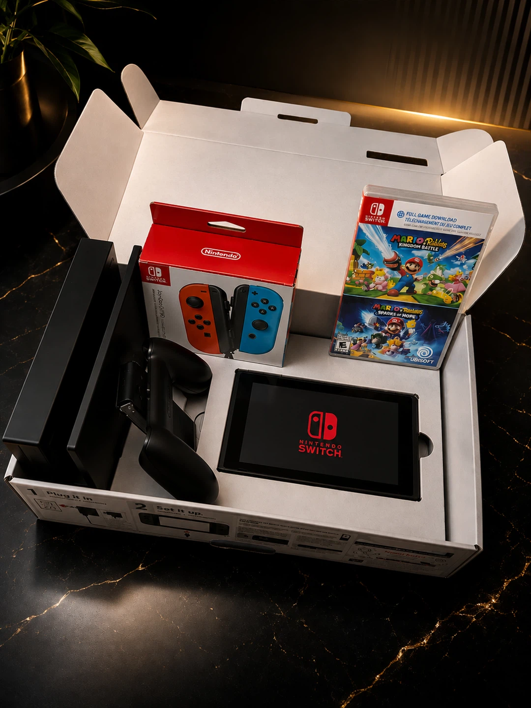 NINTENDO SWITCH COMPLETA EN CAJA! + JOYCON NUEVOS + JUEGO NUEVO