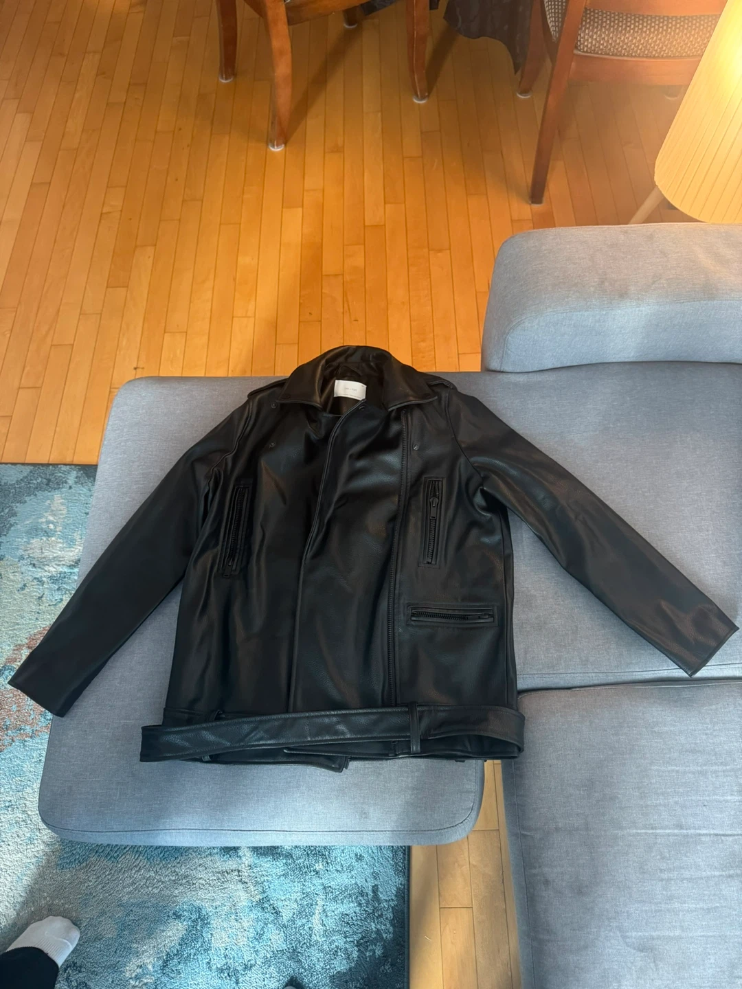 OAK + FORT Black Faux Leather Moto Jacket - photo 2