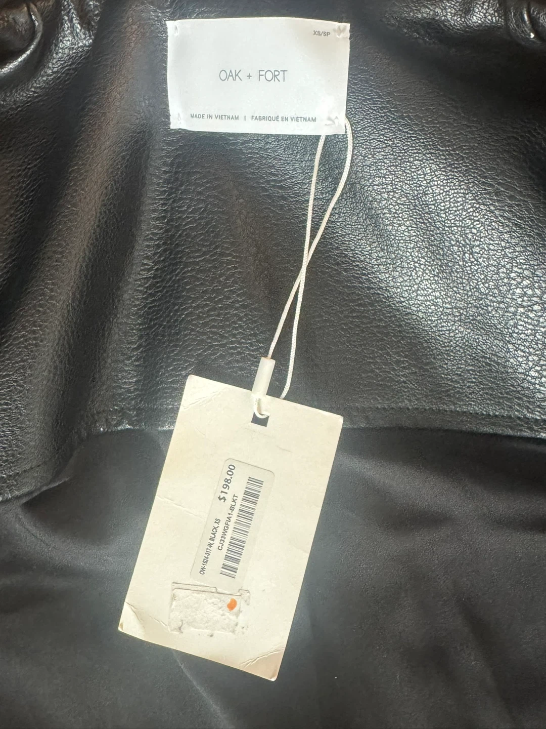 OAK + FORT Black Faux Leather Moto Jacket - photo 3