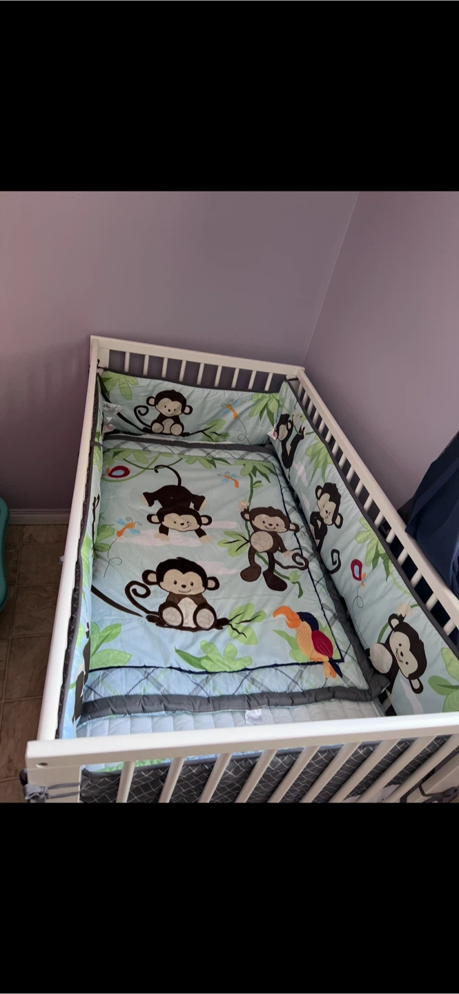 Baby Crib Bedding Set - Monkey Jungle Theme