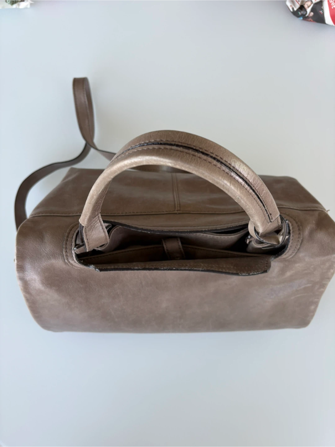 Taupe Leather Satchel Bag - photo 2