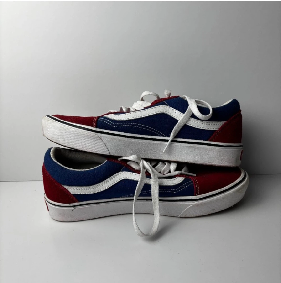 Vans Old Skool Red/Blue Suede Skate Shoes