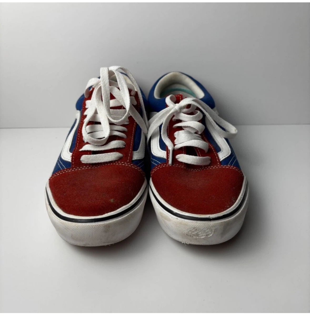 Vans Old Skool Red/Blue Suede Skate Shoes - photo 3