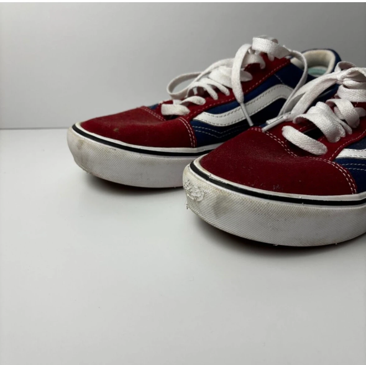 Vans Old Skool Red/Blue Suede Skate Shoes - photo 4