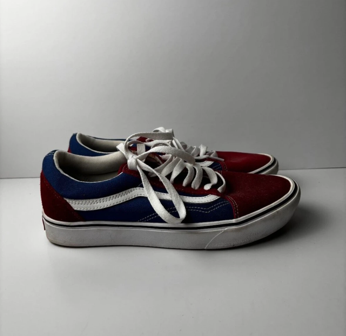 Vans Old Skool Red/Blue Suede Skate Shoes - photo 5