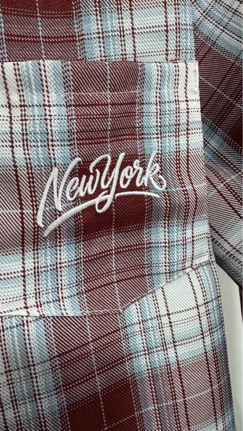 Plaid "New York" Button-Up Shirt - photo 3
