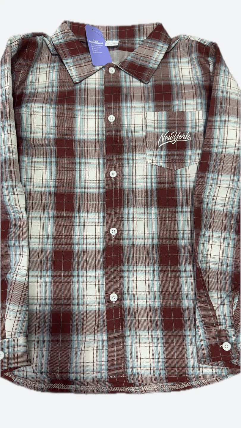 Plaid "New York" Button-Up Shirt