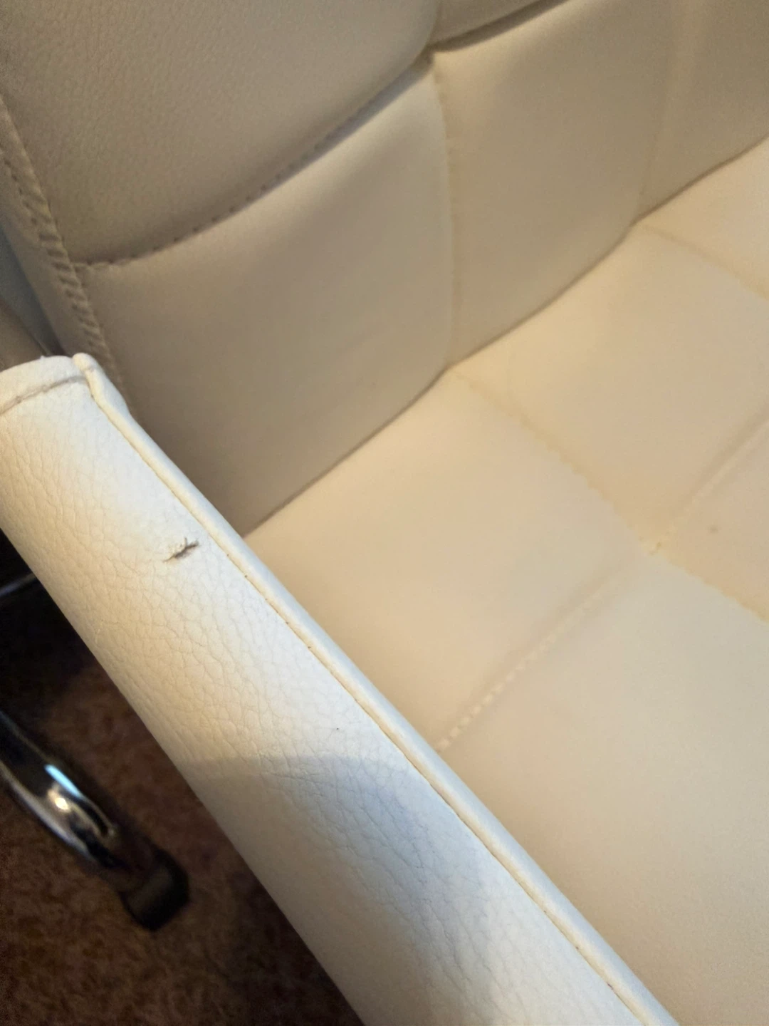 White Mid Century Modern Desk / Office Chair - photo 4