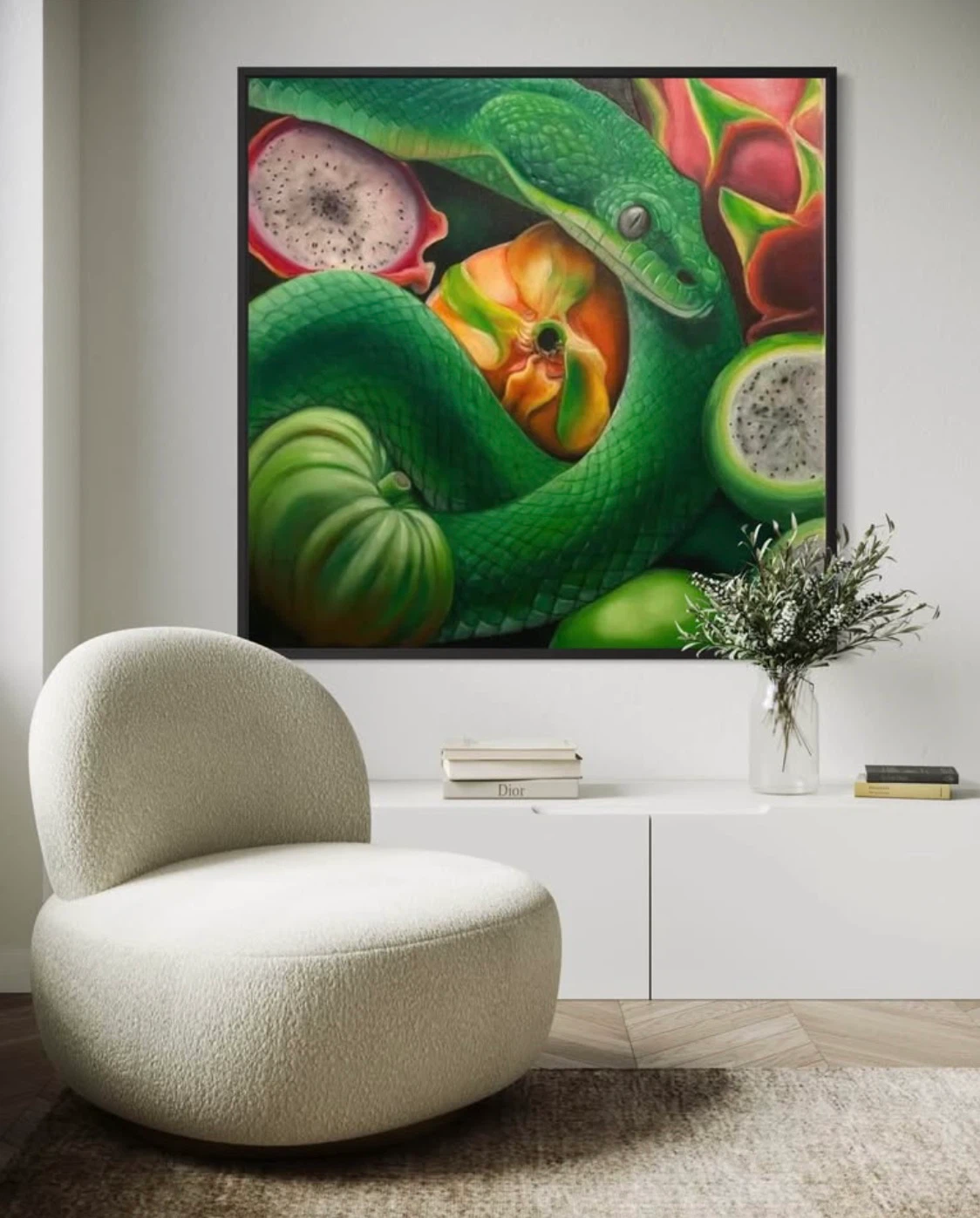 Snake and Fruit Wall Art Painting