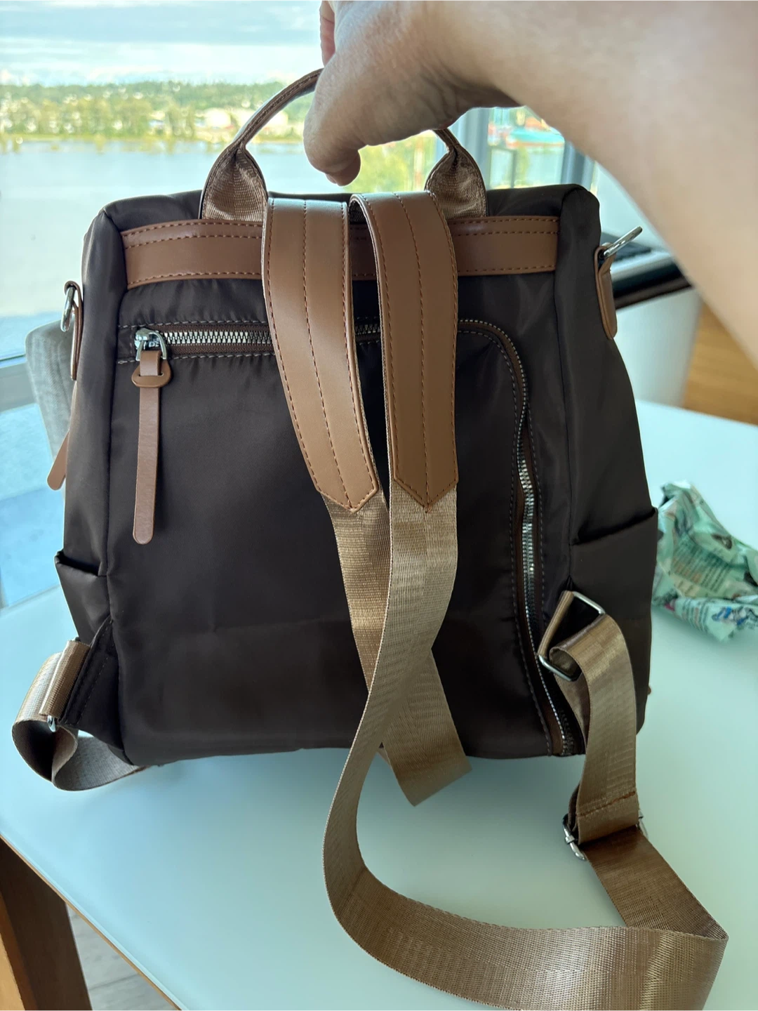 Brown Backpack with Logo - photo 2