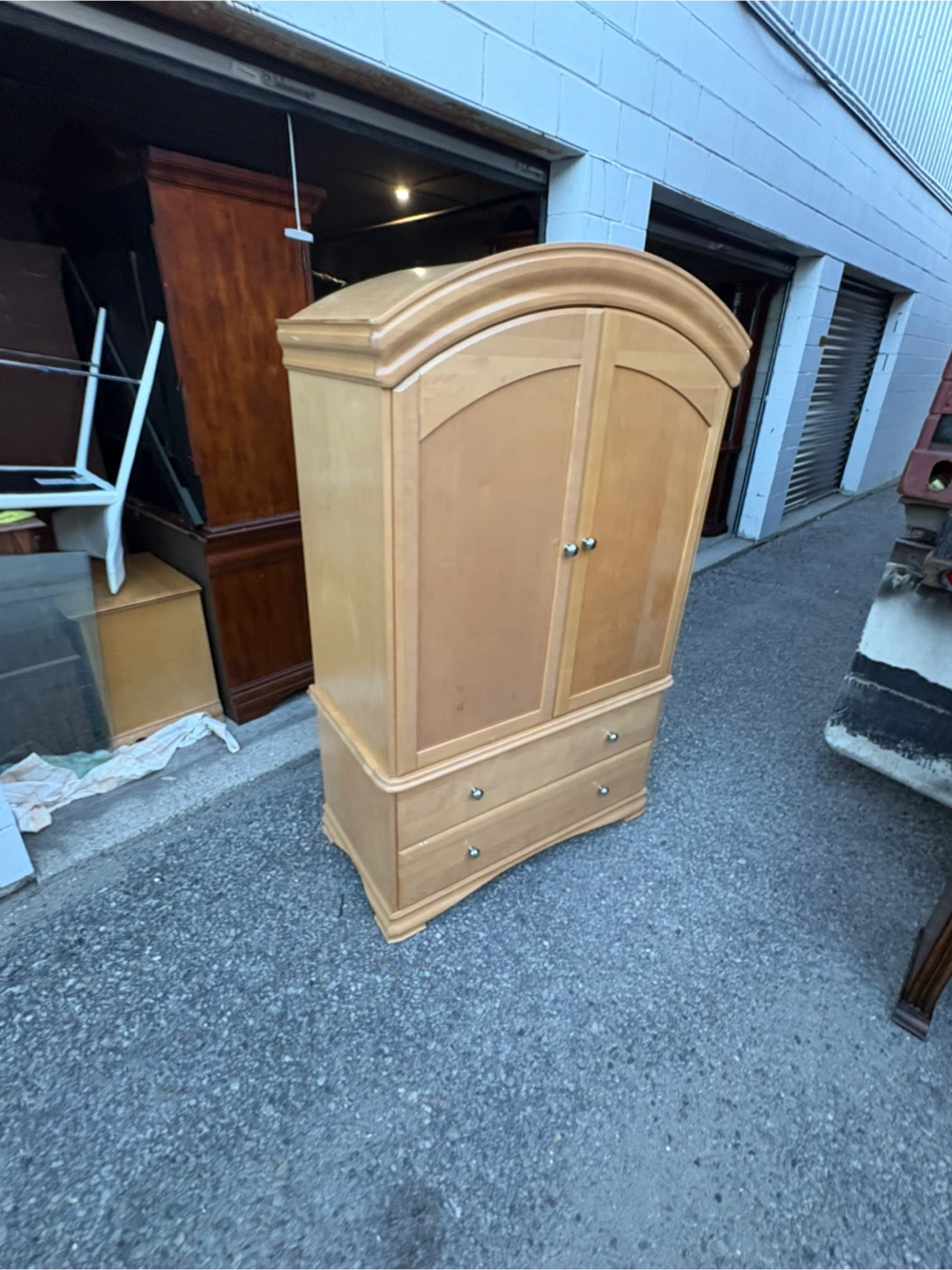 Free delivery used Wooden Armoire with Drawers - photo 3