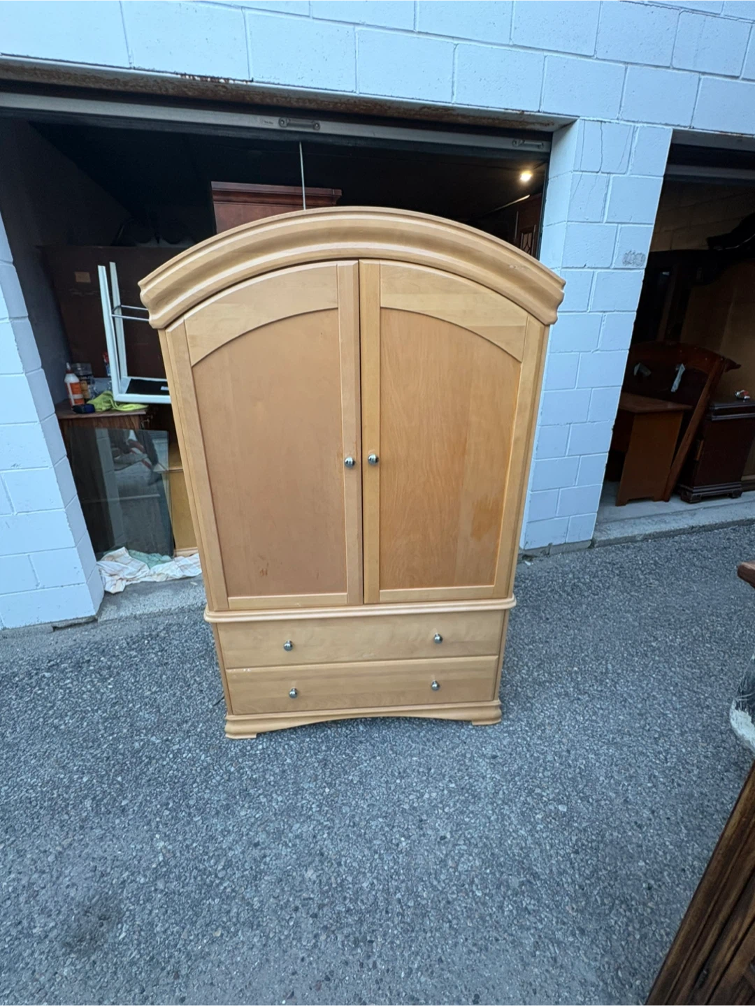 Free delivery used Wooden Armoire with Drawers - photo 4