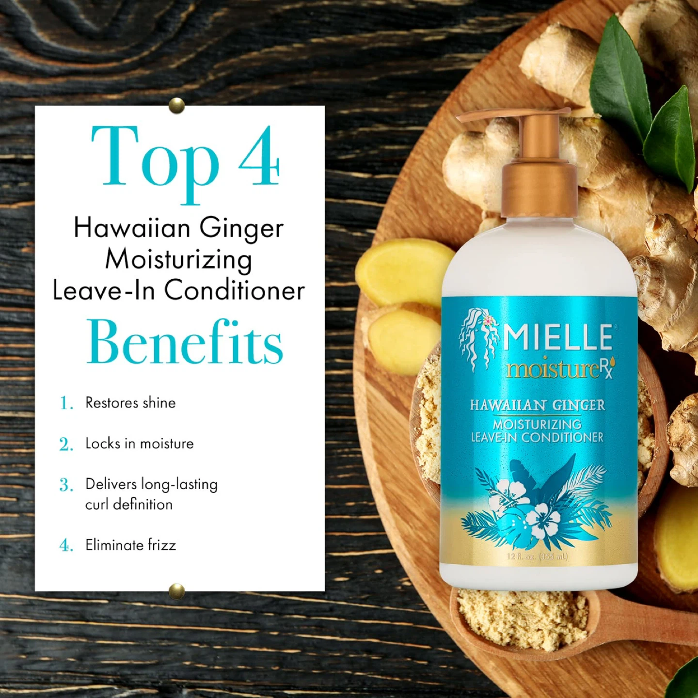 Mielle Hawaiian Ginger Moisturizing Leave-In Conditioner 12 oz - photo 4