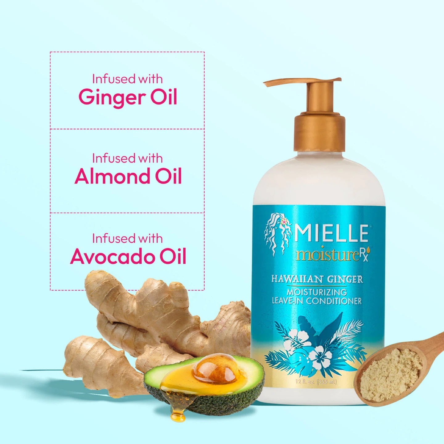Mielle Hawaiian Ginger Moisturizing Leave-In Conditioner 12 oz - photo 2