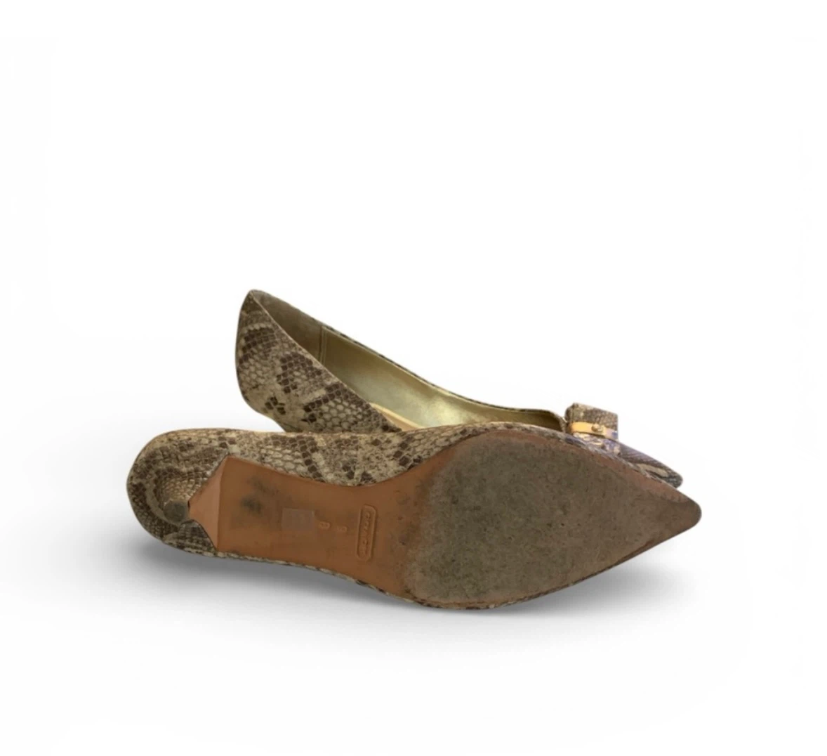 Coach Snakeskin Print Bow Heels - photo 5