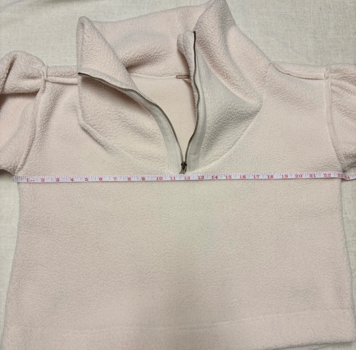Free People White Sherpa Fleece Half-Zip Pullover Sweater - photo 3