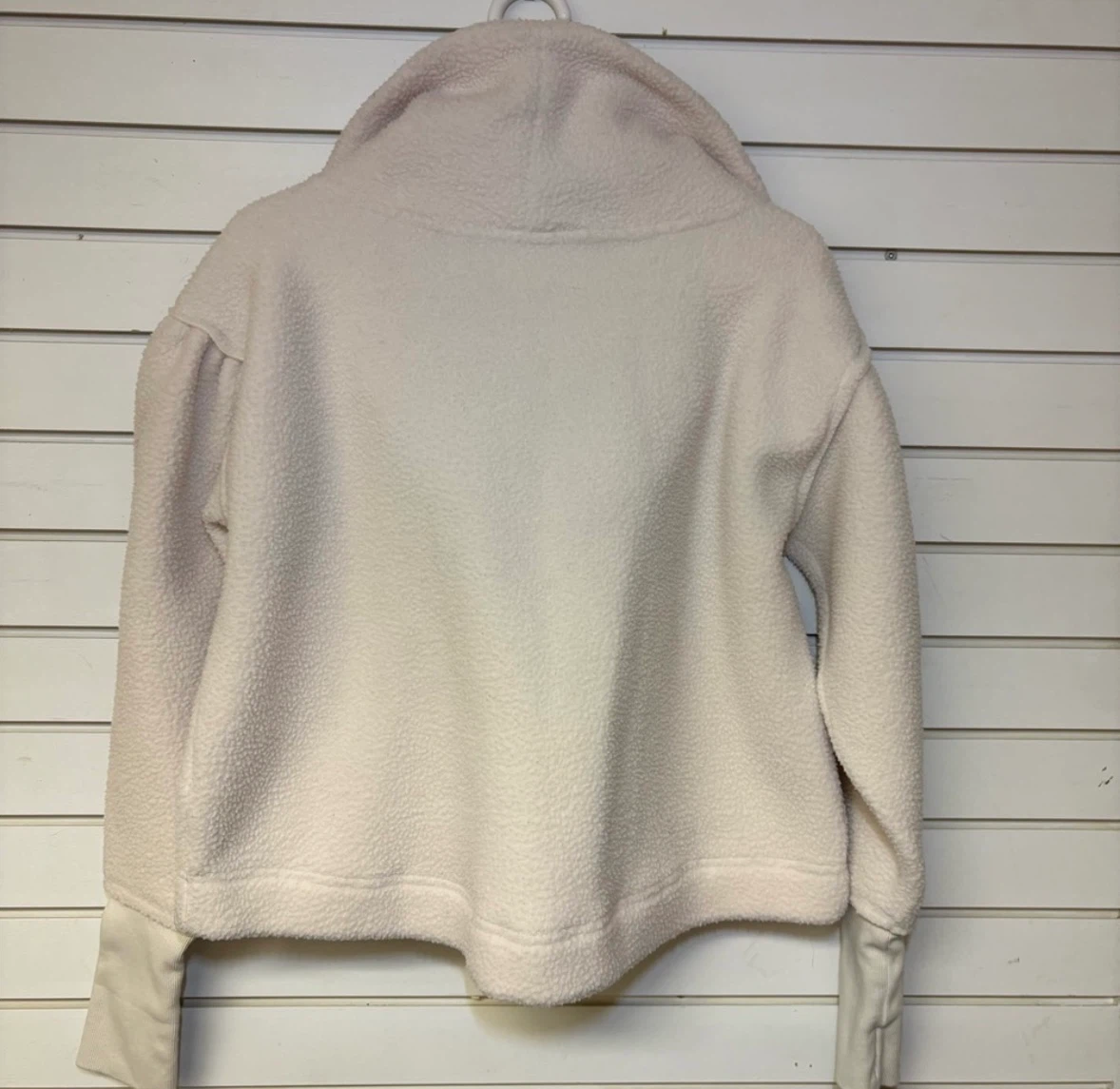 Free People White Sherpa Fleece Half-Zip Pullover Sweater - photo 4