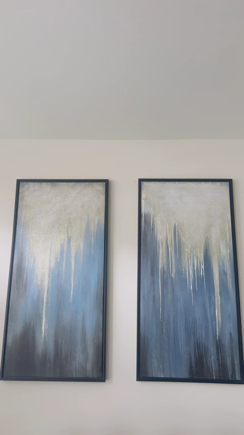 Set of 2 Abstract Drip Canvas Art Prints