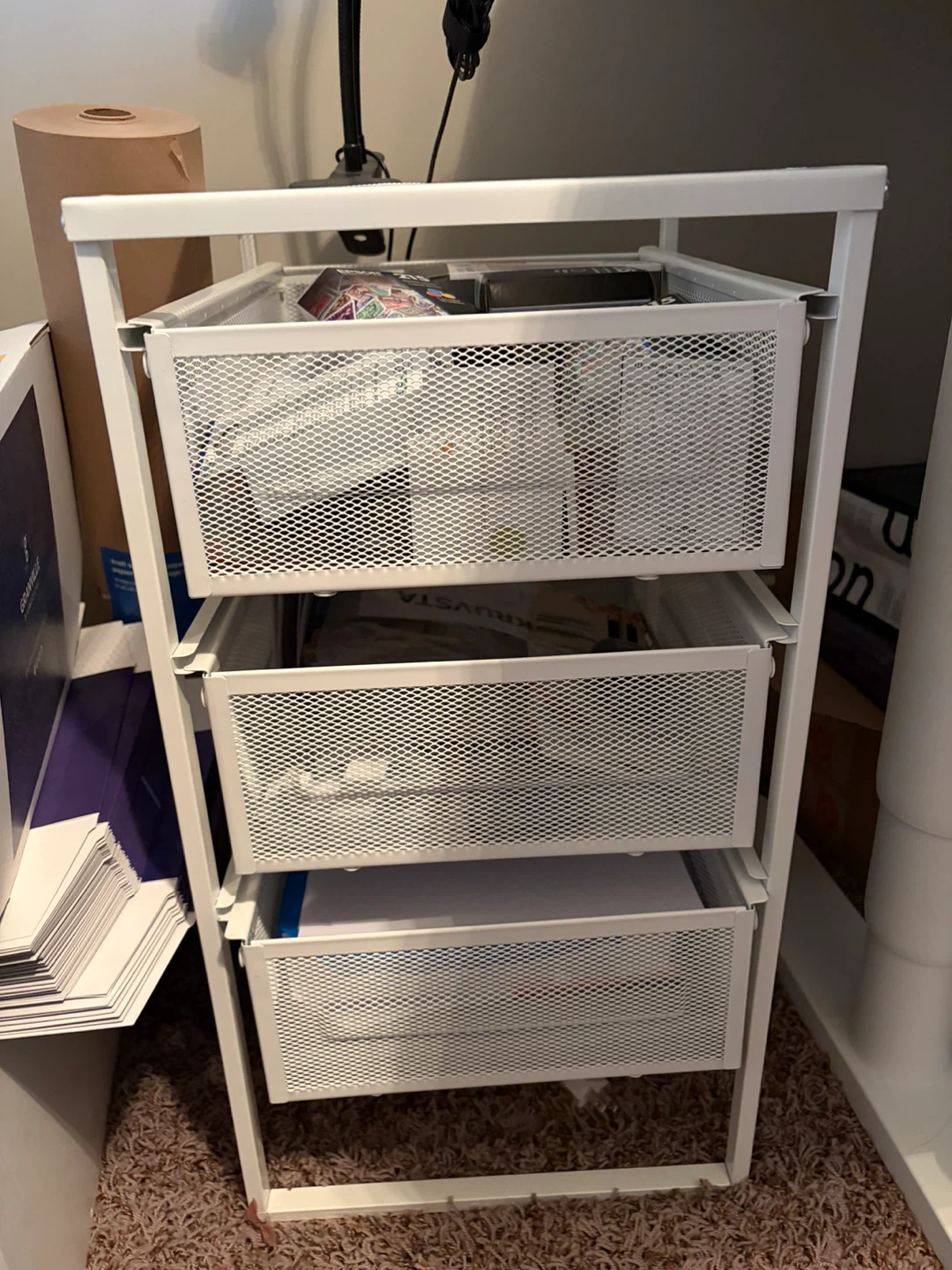 IKEA 3-Drawer Metal Mesh Storage Units – White (2 Available) - photo 3
