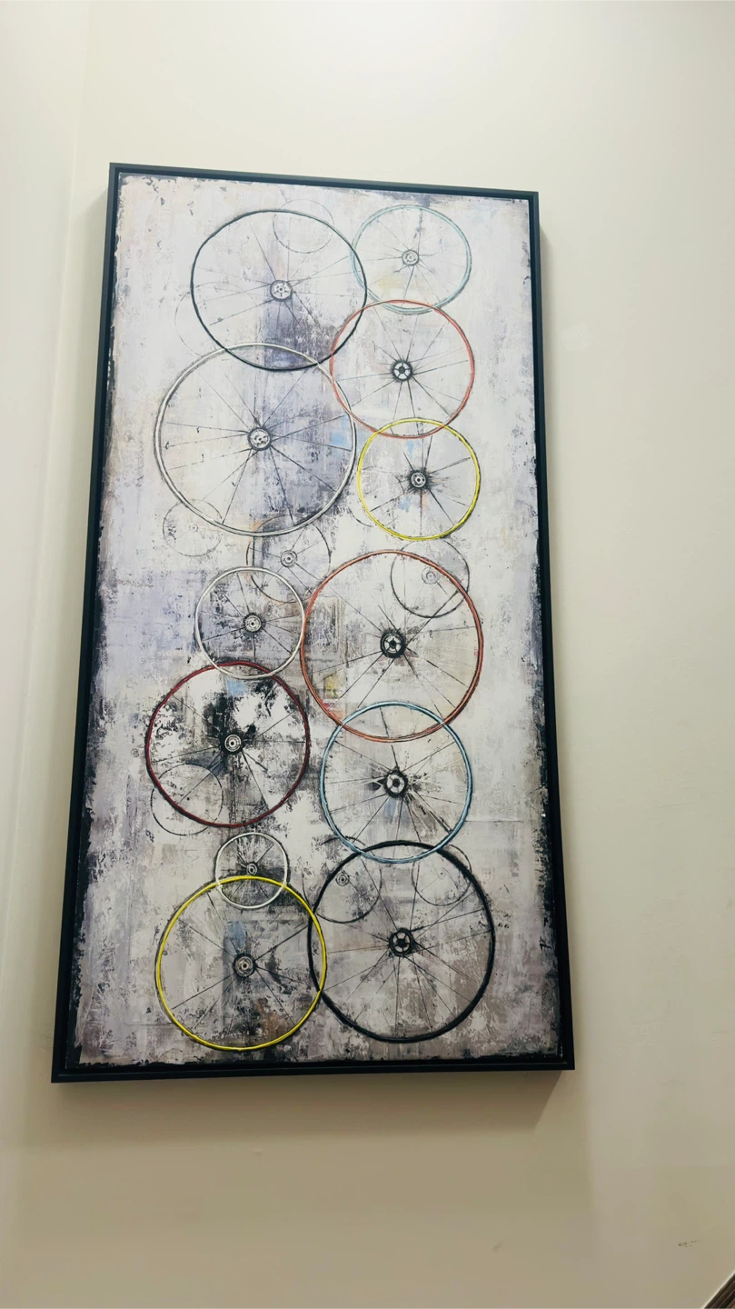 Framed Wall Art - Bicycle Wheel Design