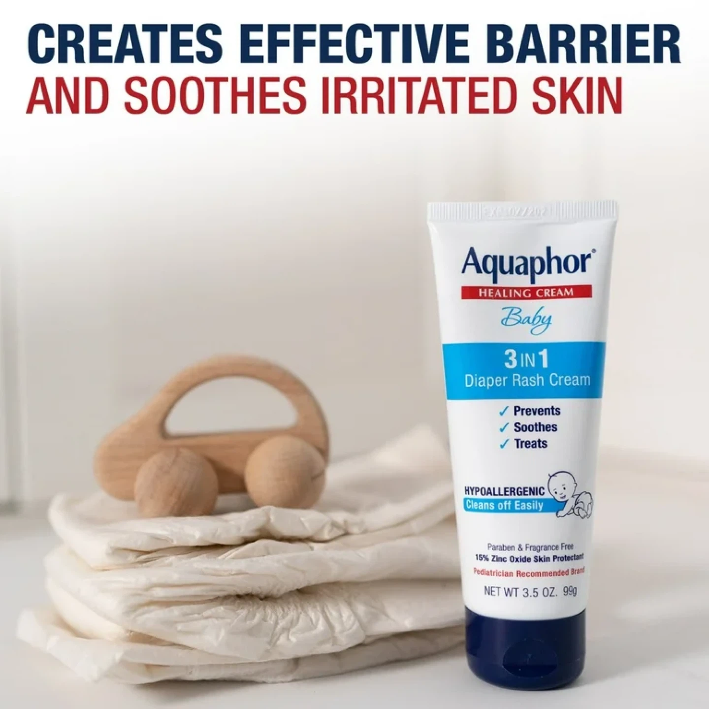 Aquaphor Baby 3-in-1 Diaper Rash Cream - photo 2
